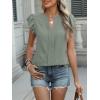 imageANRABESS Women Dressy Casual Blouse Ruffle Sleeve V Neck Textured Shirts 2025 Summer Business Work TopsLight Green