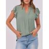 imageANRABESS Women Dressy Casual Blouse Ruffle Sleeve V Neck Textured Shirts 2025 Summer Business Work TopsLight Green
