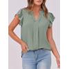 imageANRABESS Women Dressy Casual Blouse Ruffle Sleeve V Neck Textured Shirts 2025 Summer Business Work TopsLight Green