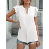 imageANRABESS Women Dressy Casual Blouse Ruffle Sleeve V Neck Textured Shirts 2025 Summer Business Work TopsWhite
