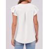 imageANRABESS Women Dressy Casual Blouse Ruffle Sleeve V Neck Textured Shirts 2025 Summer Business Work TopsWhite