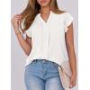imageANRABESS Women Dressy Casual Blouse Ruffle Sleeve V Neck Textured Shirts 2025 Summer Business Work TopsWhite