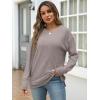 imageANRABESS Women Long Sleeve Shirts Business Casual Tunic Tops Fall Lightweight Sweaters Dressy Blouses 2025 Fashion OutfitsCoffee
