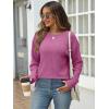 imageANRABESS Women Long Sleeve Shirts Business Casual Tunic Tops Fall Lightweight Sweaters Dressy Blouses 2025 Fashion OutfitsHot Pink