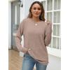 imageANRABESS Women Long Sleeve Shirts Business Casual Tunic Tops Fall Lightweight Sweaters Dressy Blouses 2025 Fashion OutfitsKhaki