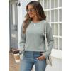 imageANRABESS Women Long Sleeve Shirts Business Casual Tunic Tops Fall Lightweight Sweaters Dressy Blouses 2025 Fashion OutfitsLight Green