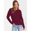 imageANRABESS Women Long Sleeve Tunic Top with Leggings Crewneck Ribbed Knit Buttons Shirts 2025 Fall Casual Lightweight SweatersBurgundy