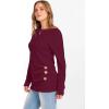 imageANRABESS Women Long Sleeve Tunic Top with Leggings Crewneck Ribbed Knit Buttons Shirts 2025 Fall Casual Lightweight SweatersBurgundy