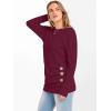 imageANRABESS Women Long Sleeve Tunic Top with Leggings Crewneck Ribbed Knit Buttons Shirts 2025 Fall Casual Lightweight SweatersBurgundy
