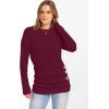 imageANRABESS Women Long Sleeve Tunic Top with Leggings Crewneck Ribbed Knit Buttons Shirts 2025 Fall Casual Lightweight SweatersBurgundy