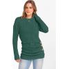 imageANRABESS Women Long Sleeve Tunic Top with Leggings Crewneck Ribbed Knit Buttons Shirts 2025 Fall Casual Lightweight SweatersGreen