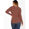 imageANRABESS Women Long Sleeve Tunic Top with Leggings Crewneck Ribbed Knit Buttons Shirts 2025 Fall Casual Lightweight SweatersRust Orange
