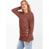 imageANRABESS Women Long Sleeve Tunic Top with Leggings Crewneck Ribbed Knit Buttons Shirts 2025 Fall Casual Lightweight SweatersRust Orange