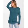 imageANRABESS Women Long Sleeve Tunic Top with Leggings Crewneck Ribbed Knit Buttons Shirts 2025 Fall Casual Lightweight SweatersTeal
