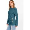 imageANRABESS Women Long Sleeve Tunic Top with Leggings Crewneck Ribbed Knit Buttons Shirts 2025 Fall Casual Lightweight SweatersTeal
