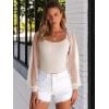 imageANRABESS Women Mesh Long Sleeve Shirts Dressy Casual Blouses Square Neck Ribbed Slim Tops Going Out Date Night Fall OutfitsBeige