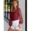 imageANRABESS Women Mesh Long Sleeve Shirts Dressy Casual Blouses Square Neck Ribbed Slim Tops Going Out Date Night Fall OutfitsDeep Red