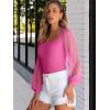 imageANRABESS Women Mesh Long Sleeve Shirts Dressy Casual Blouses Square Neck Ribbed Slim Tops Going Out Date Night Fall OutfitsHot Pink