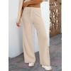 imageANRABESS Women Two Piece Outfits Sweater Sets Lounge Waffle Knit Pullover Matching Wide Leg Pants Tracksuit 2025 Fall FashionApricot