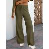 imageANRABESS Women Two Piece Outfits Sweater Sets Lounge Waffle Knit Pullover Matching Wide Leg Pants Tracksuit 2025 Fall FashionArmy Green