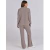 imageANRABESS Women Two Piece Outfits Sweater Sets Lounge Waffle Knit Pullover Matching Wide Leg Pants Tracksuit 2025 Fall FashionCamel