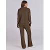 imageANRABESS Women Two Piece Outfits Sweater Sets Lounge Waffle Knit Pullover Matching Wide Leg Pants Tracksuit 2025 Fall FashionDeep Brown