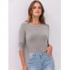 imageANRABESS Womens 34 Long Sleeve Tops Ribbed Knit Slim Fitted Shirts Basic Tee Fall Outfits 2025 Fashion Y2K ClothesDark Khaki