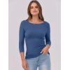 imageANRABESS Womens 34 Long Sleeve Tops Ribbed Knit Slim Fitted Shirts Basic Tee Fall Outfits 2025 Fashion Y2K ClothesDeep Blue