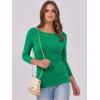 imageANRABESS Womens 34 Long Sleeve Tops Ribbed Knit Slim Fitted Shirts Basic Tee Fall Outfits 2025 Fashion Y2K ClothesGreen