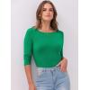 imageANRABESS Womens 34 Long Sleeve Tops Ribbed Knit Slim Fitted Shirts Basic Tee Fall Outfits 2025 Fashion Y2K ClothesGreen
