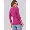 imageANRABESS Womens 34 Long Sleeve Tops Ribbed Knit Slim Fitted Shirts Basic Tee Fall Outfits 2025 Fashion Y2K ClothesHot Pink