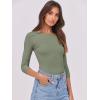 imageANRABESS Womens 34 Long Sleeve Tops Ribbed Knit Slim Fitted Shirts Basic Tee Fall Outfits 2025 Fashion Y2K ClothesSage Green