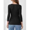 imageANRABESS Womens 34 Sleeve Henley Shirts Ribbed Knit Slim Fit Casual Basic T Shirts 2025 Summer Fall Button Up Blouse OutfitsBlack