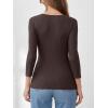 imageANRABESS Womens 34 Sleeve Henley Shirts Ribbed Knit Slim Fit Casual Basic T Shirts 2025 Summer Fall Button Up Blouse OutfitsCoffee