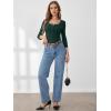 imageANRABESS Womens 34 Sleeve Henley Shirts Ribbed Knit Slim Fit Casual Basic T Shirts 2025 Summer Fall Button Up Blouse OutfitsDeep Green