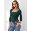 imageANRABESS Womens 34 Sleeve Henley Shirts Ribbed Knit Slim Fit Casual Basic T Shirts 2025 Summer Fall Button Up Blouse OutfitsDeep Green