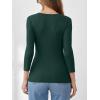 imageANRABESS Womens 34 Sleeve Henley Shirts Ribbed Knit Slim Fit Casual Basic T Shirts 2025 Summer Fall Button Up Blouse OutfitsDeep Green