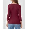 imageANRABESS Womens 34 Sleeve Henley Shirts Ribbed Knit Slim Fit Casual Basic T Shirts 2025 Summer Fall Button Up Blouse OutfitsDeep Red