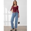 imageANRABESS Womens 34 Sleeve Henley Shirts Ribbed Knit Slim Fit Casual Basic T Shirts 2025 Summer Fall Button Up Blouse OutfitsDeep Red