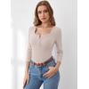 imageANRABESS Womens 34 Sleeve Henley Shirts Ribbed Knit Slim Fit Casual Basic T Shirts 2025 Summer Fall Button Up Blouse OutfitsLight Apricot
