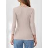 imageANRABESS Womens 34 Sleeve Henley Shirts Ribbed Knit Slim Fit Casual Basic T Shirts 2025 Summer Fall Button Up Blouse OutfitsLight Apricot
