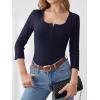 imageANRABESS Womens 34 Sleeve Henley Shirts Ribbed Knit Slim Fit Casual Basic T Shirts 2025 Summer Fall Button Up Blouse OutfitsNavy Blue