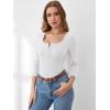 imageANRABESS Womens 34 Sleeve Henley Shirts Ribbed Knit Slim Fit Casual Basic T Shirts 2025 Summer Fall Button Up Blouse OutfitsWhite