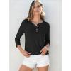 imageANRABESS Womens 34 Sleeve Tops Henley Shirts Casual Trendy Button T Shirts 2025 Summer Basic Tunic