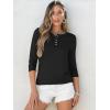 imageANRABESS Womens 34 Sleeve Tops Henley Shirts Casual Trendy Button T Shirts 2025 Summer Basic Tunic