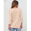 imageANRABESS Womens 34 Sleeve Tops Henley Shirts Casual Trendy Button T Shirts 2025 Summer Basic TunicApricot