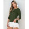 imageANRABESS Womens 34 Sleeve Tops Henley Shirts Casual Trendy Button T Shirts 2025 Summer Basic TunicArmy Green
