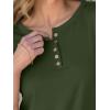 imageANRABESS Womens 34 Sleeve Tops Henley Shirts Casual Trendy Button T Shirts 2025 Summer Basic TunicArmy Green