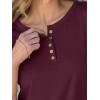 imageANRABESS Womens 34 Sleeve Tops Henley Shirts Casual Trendy Button T Shirts 2025 Summer Basic TunicBurgundy