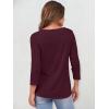 imageANRABESS Womens 34 Sleeve Tops Henley Shirts Casual Trendy Button T Shirts 2025 Summer Basic TunicBurgundy